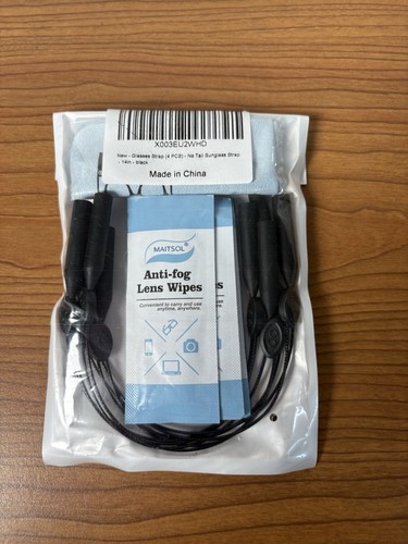 4pc black glasses straps - black,